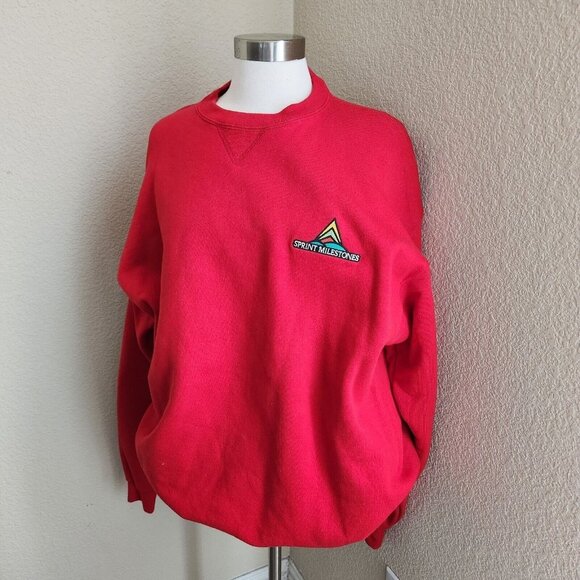 Vantage Ultimate Weight Red Sprint Milestones Logo Sweatshirt Patch Size XL USA - Picture 1 of 11